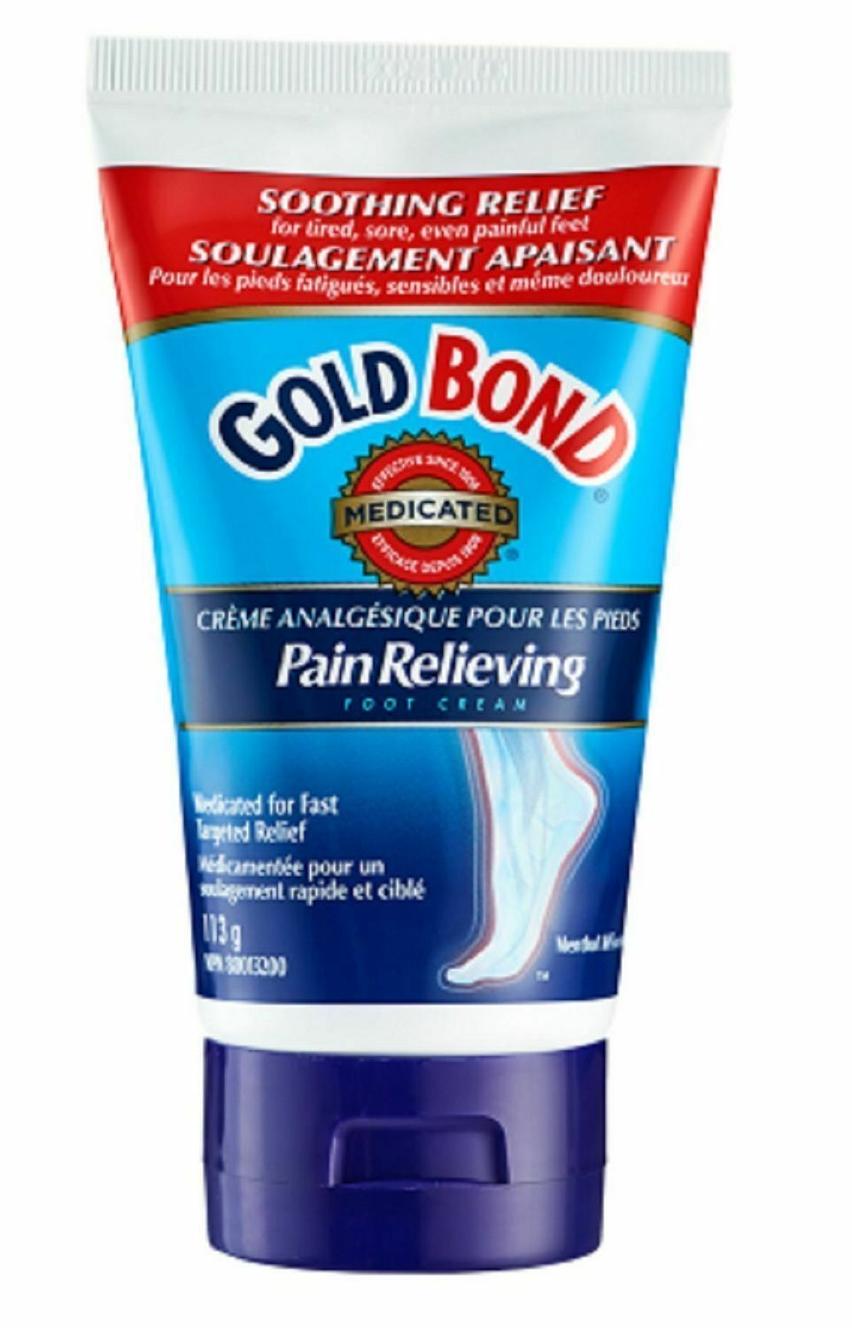 Gold Bond  Pain Relieving Foot Cream 113g / 4 Ounce  Exp 2024