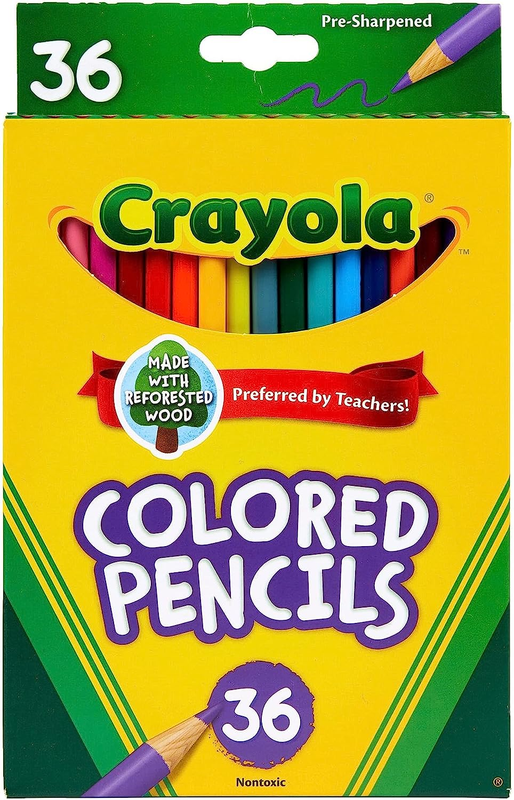 Crayola Colored Pencils 36Ct - Back to School, Assorted Colors, Non-Toxic Age 3+