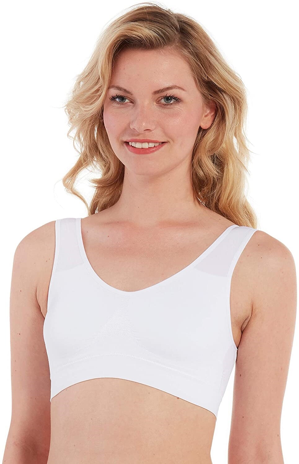 MAGIC Bodyfashion Women's 246233 Comfort Wireless Bra White Underwear Size XL