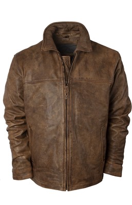 Pre-owned Sts Ranchwear Mens Rifleman Chestnut Leather Leather Jacket In Brown