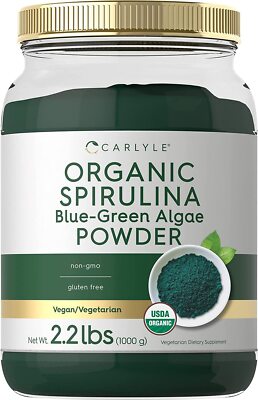 Organic Spirulina Powder | 2.2 lbs | Blue Green Algae | Superfood | by Carlyle