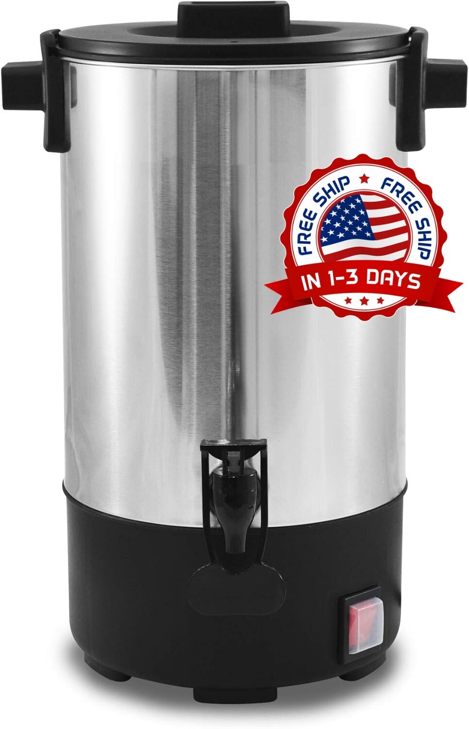 Cafetera de acero inoxidable con filtro extraíble para una limpieza fácil US NEW