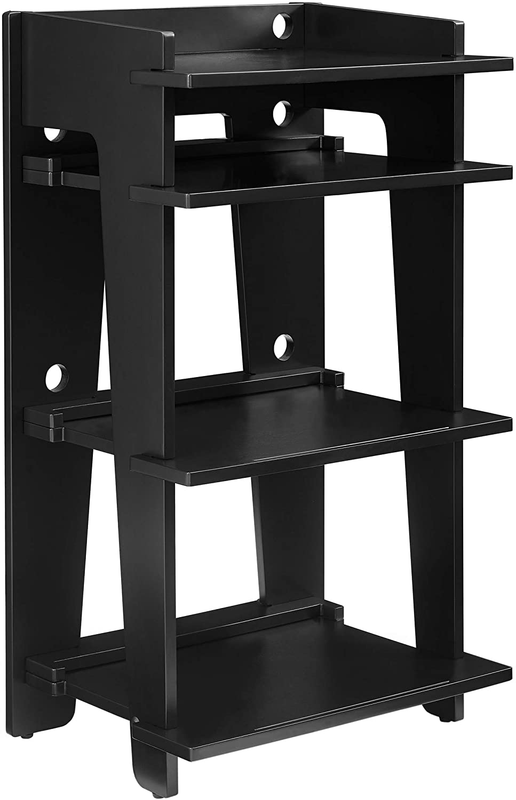 Retro Style Turntable Stand Vinyl Record Player Media Storage Organizer Black