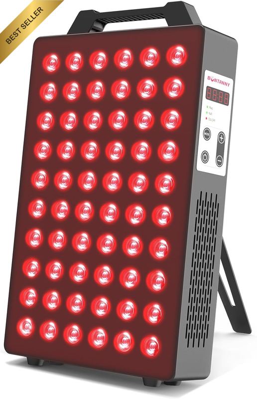 Red Light Therapy Panel 660nm 850nm with 60 LED Dual Chips Timer Stand for Home
