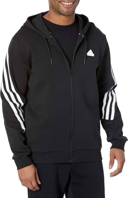 adidas Mens Future Icons 3-Stripes Hoodie Athletic Outerwear Casual - Black