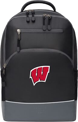 Officially Licensed NCAA Wisconsin Badgers ''Alliance'' Backpack, Black, 19''