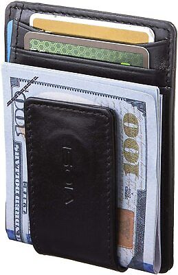 Slim Leather Wallet For Men Front Pocket Rfid Blocking Card 