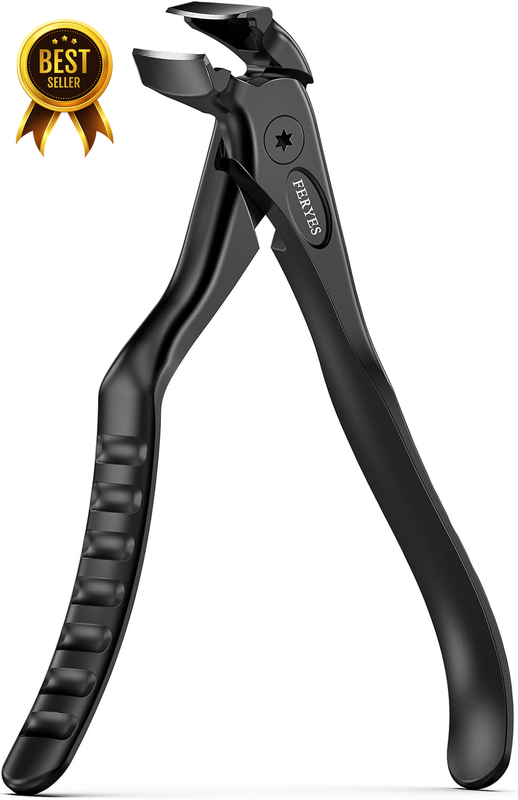 Long Handle Ergonomic Angled Toenail Clippers for Seniors Wide Jaw
