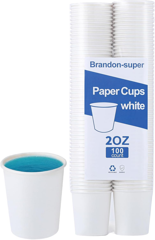 [100 Count - 2 Oz] Small Paper Cups, Mouthwash Cups Bathroom Cups Mini Cups Smal