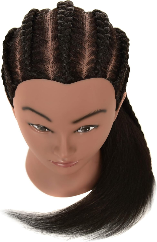 RIHANNAHAIR 100% Real Human Hair Mannequin Head with Stand Manikin Cosmetology D