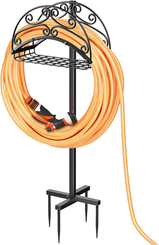 Hose Garden Holder Water Heavy Freestanding Stand Storage Reel Metal Duty