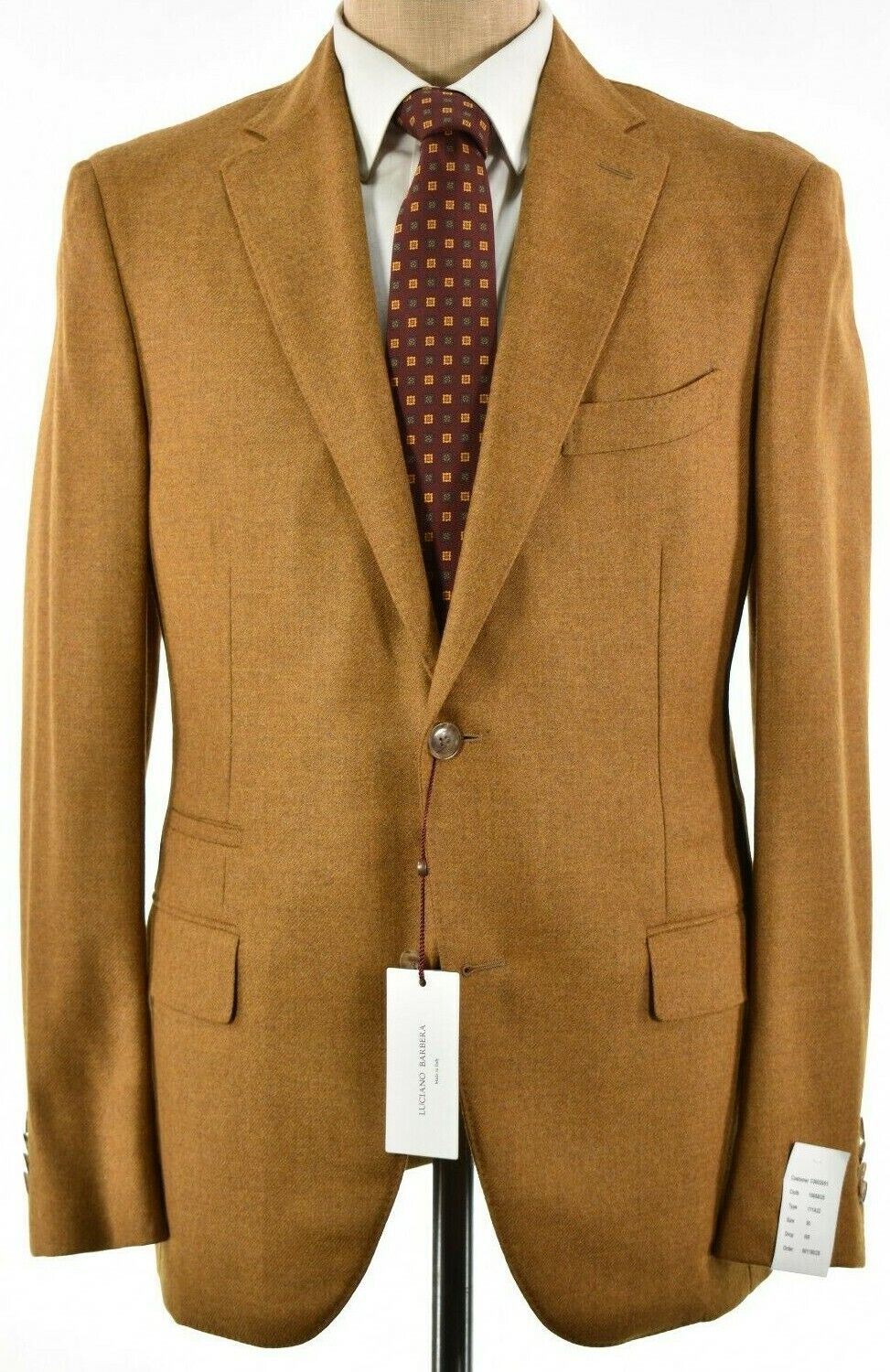 Pre-owned Luciano Barbera Sport Coat Size 52 42r Us In Golden Tan Wool/cashmere