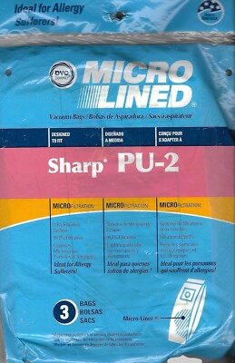 SHARP PU-2 UPRIGHT REPLACEMENT VACUUM BAG 3PK