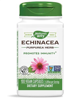 Nature's Way Echinacea Purpurea Herb, 1,200 mg per serving, 180 Vegan Capsules
