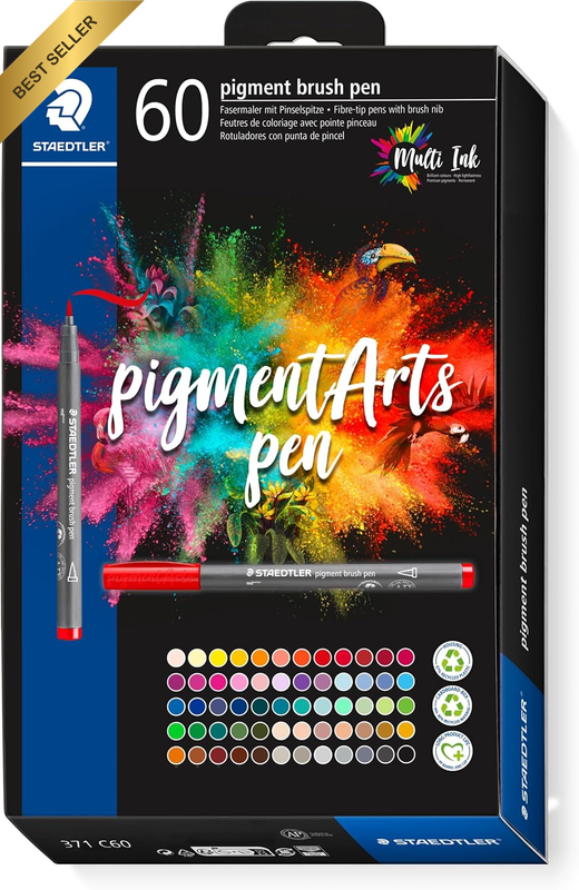 60 Pigment Ink Brush Pens Variable Line Waterproof Quick-Drying Set