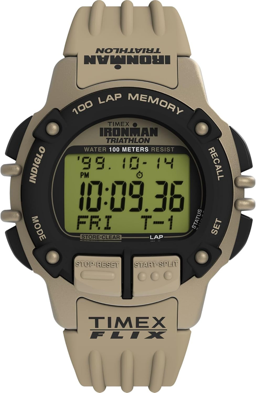 Timex Men's Ironman Triathlon Flix 100 Lap 42mm Watch | eBay