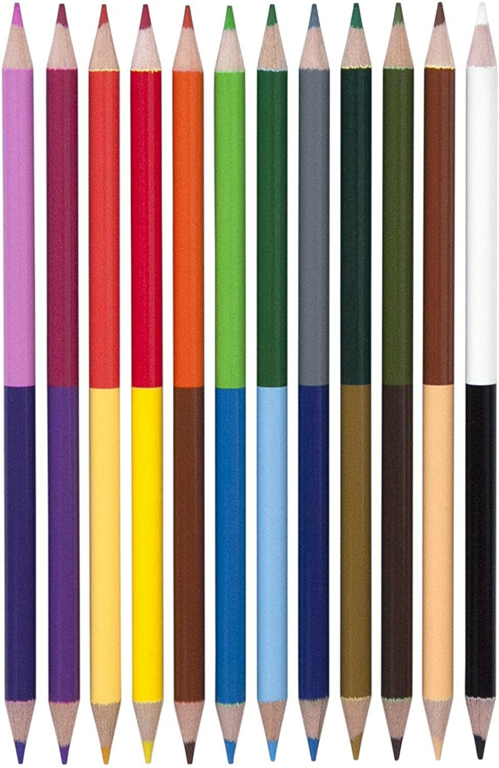 Yoobi Colored Pencils Set (12 Pack) &ndash; Double-Ended Colored