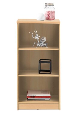 Regal Bücherregal Standregal Wohnzimmerregal Aktenregal Büroregal 3 Fächer Buche