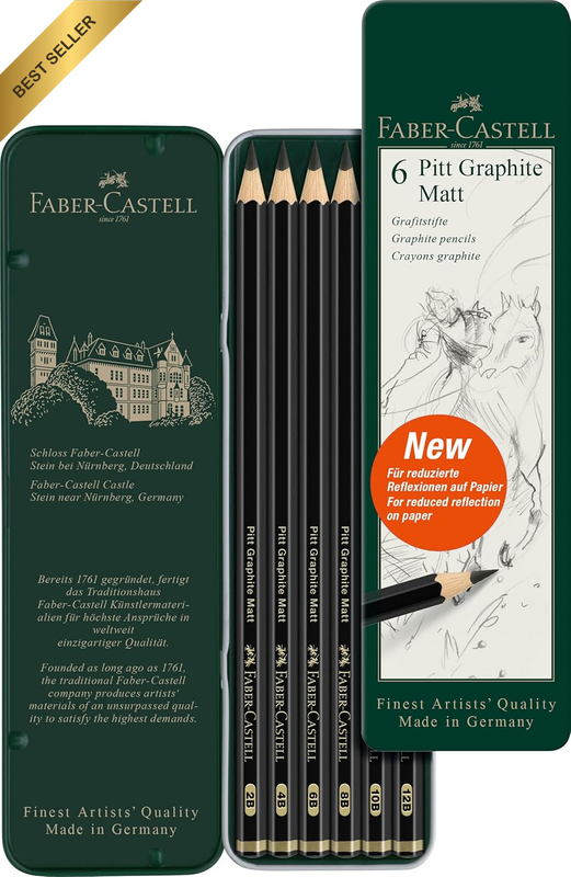 Pitt Graphite Matt Pencils, Assorted – Tin of 6 (18-115207)