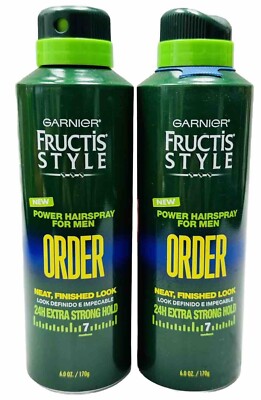2 garnier fructis power hairspray for men order extra strong hold 6oz ea dented