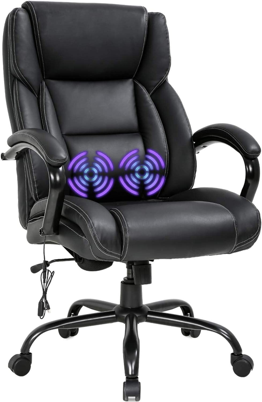 500lb Wide Seat Desk Chair With Lumbar Support Armrest
