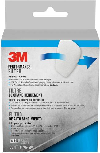 3M 5P71P6-DC Performance P95 Particulate Filters, 6 pre-filters per pack