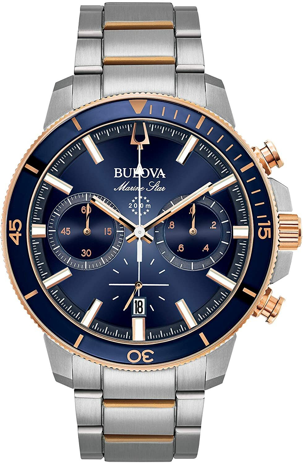 Bulova Men's Marine Star Chronograph Rotating Bezel Blue Dial 45mm