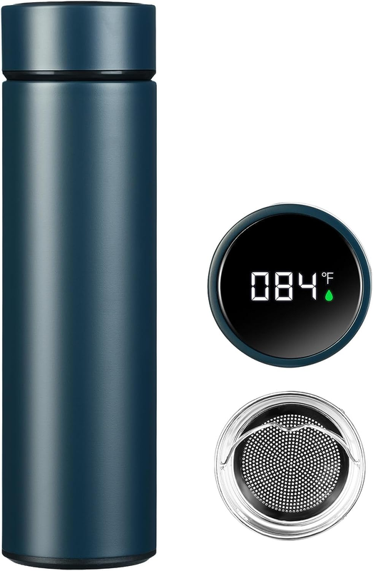 With Led Temperature Display, 17 Oz Double Wall Vacuum Insulated