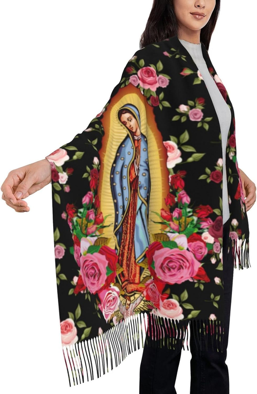 Virgen De Guadalupe Blanket Scarf