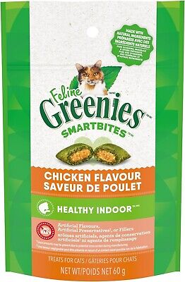 FELINE GREENIES SMARTBITES Hairball Control Cat Treats Chicken Flavor 2.1 oz.