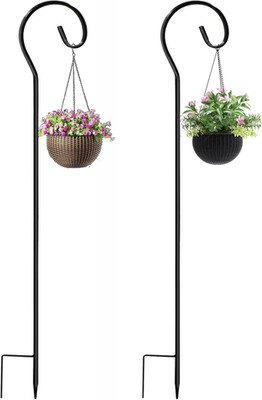 Schäferhaken Schäferstab Laternenstab Vogelhäuschen Solarleuchten - 2 Stück Zusa