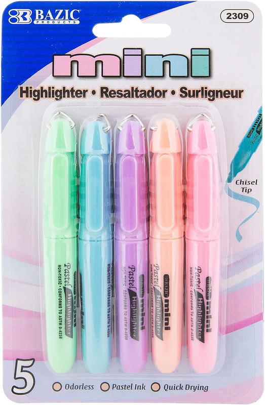 Pen Pastel Color, Chisel Tip Broad Fine Line Highlighters