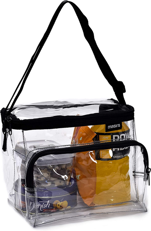 , Durable Pvc Plastic See Through Lunch Bag With Adjustable