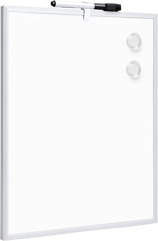 Small Dry Erase Whiteboard, Magnetic Whiteboard with Marker and Magnets, 27.9W X