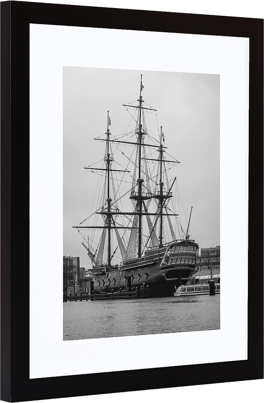 11X17 Picture Frame Black, Display Pictures 8 X 12 with Mat or 11 X 17 without M