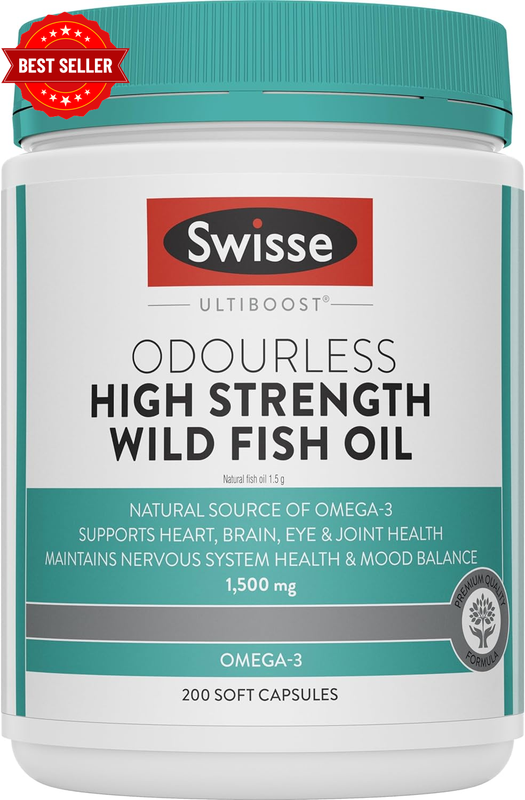 Ultiboost High Strength Odourless Wild Fish Oil - for Heart, Brain, Eye & Joint