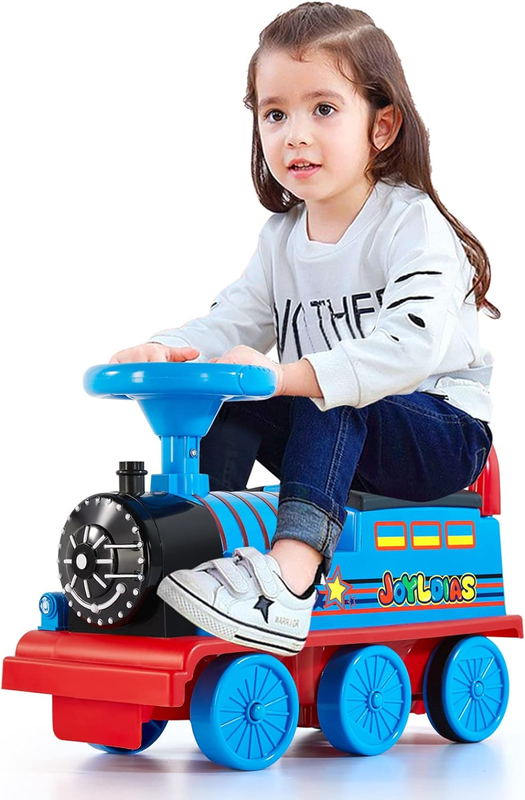 Ride on Train, Track-Less 6V Baterry Powered Electric Ride on Toy Train for Trod