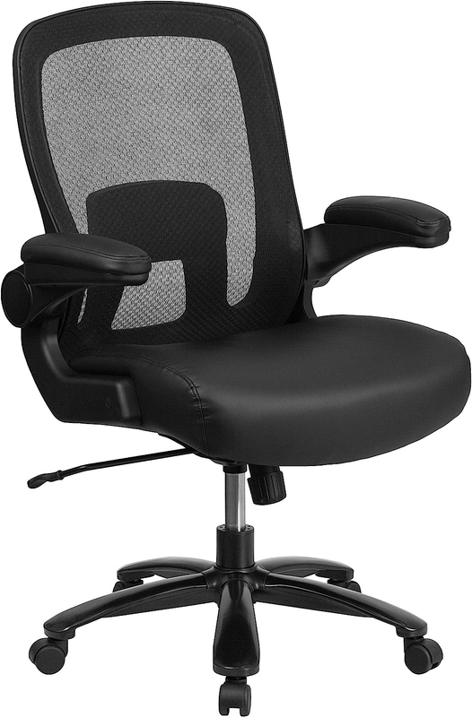 HERCULES Series Big & Tall 500 Lb. Rated Black Mesh/Leathers