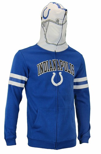 Толстовка с капюшоном и маской на шлеме NFL Youth Indianapolis Colts, синий/серый