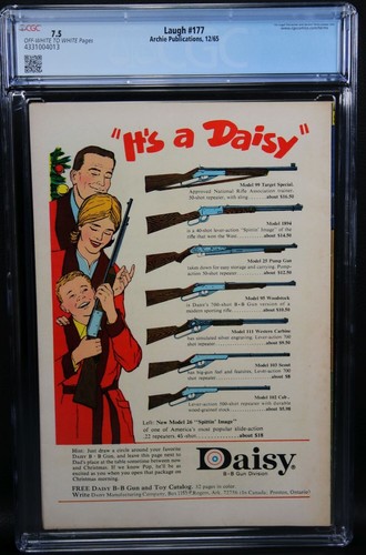 LAUGH #177 ~ CGC 7.5 ~ OW/W Pages ~ ARCHIE SERIES  12/1965 CGC Top Pop Grade!