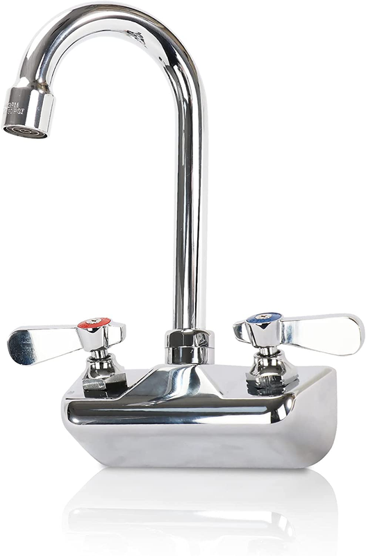 4 Inch Center Commercial Sink Faucet Wall Mount Kitchen Hand Sink Faucet, 1/2" N