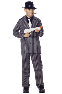 Boys Mafia Gangster Pinstriped Child Zoot Suit Costume Size XS 4/6