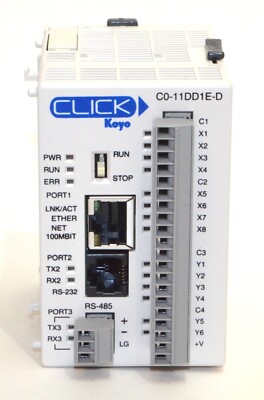 Automation Direct CLICK Ethernet Standard PLC (24VDC Req) *Used* C0-11DD1E-D