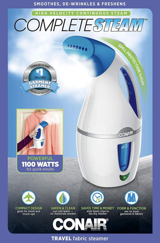Complete Steam Hand Held Fabric Steamer, 1100W, White/Blue