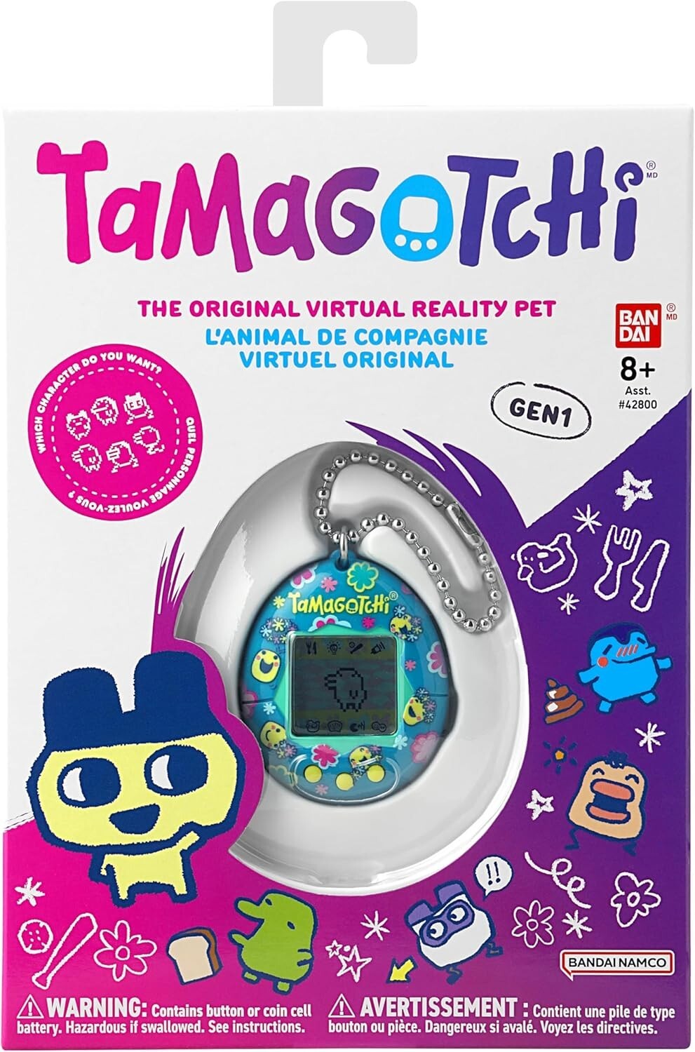 Tamagotchi Original Gen 1 Tama Smile Virtual Pet, Pink, New