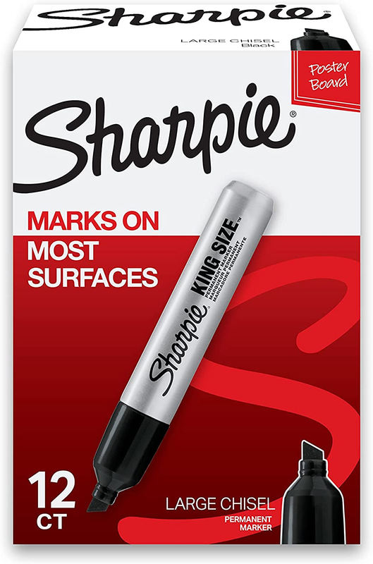 SHARPIE King Size Permanent Markers Large Chisel Tip, Great for Poster Boards, B