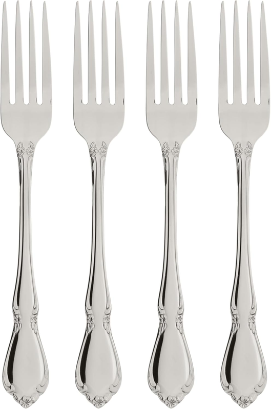 Silverware Set, Chateau Fine Flatware Dinner Forks Set, Service for 4, 18/10 Sta