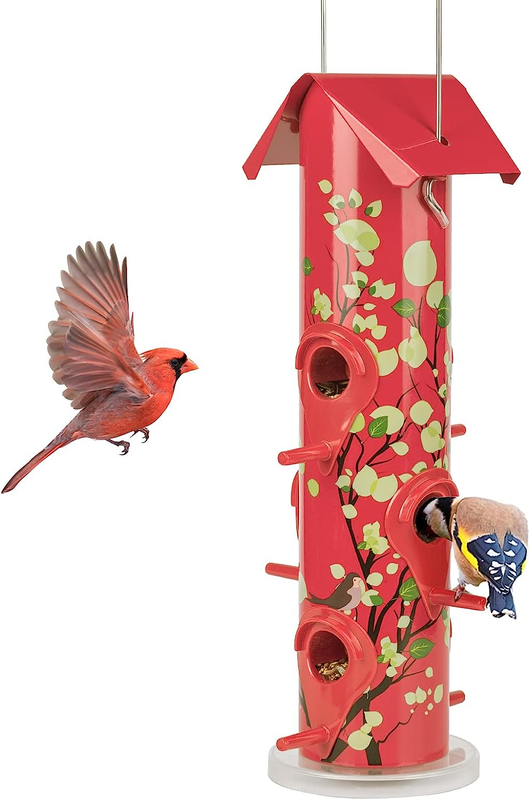 S For Outdoors Hanging, 6-ports Metal Bird Feeder, 14