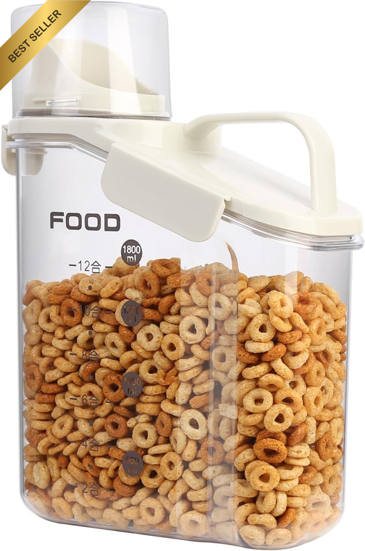 Small Cereal Containers 2L Airtight Dry Food Airtight Dry Food Storage Container