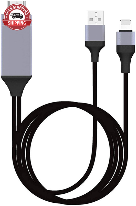 [Apple Mfi Certified]Compatible with Iphone Ipad to HDMI Adapter Cable,1080P Dig